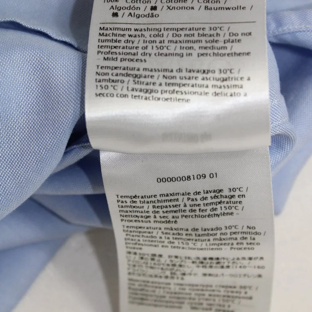 Valentino Soft Powder Blue Chambray  Long Sleeve Bow Blouse, Size 4 - Picture 8 of 8